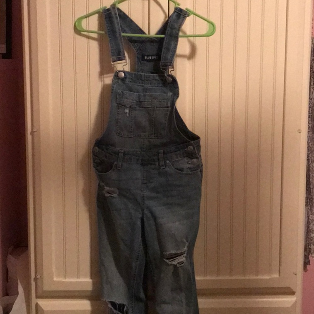 Blue Spice Junior’s Destructed Overalls